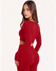 Square Neck 2 Piece Workout Sets-SS-SUUKSESS