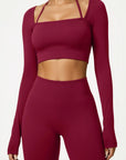 Square Neck 2 Piece Workout Sets-SS-SUUKSESS