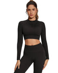 Half-Zip Athletic Top 2 Piece Workout Sets-SUUKSESS-SUUKSESS