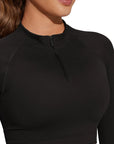 Half-Zip Athletic Top 2 Piece Workout Sets-SUUKSESS-SUUKSESS