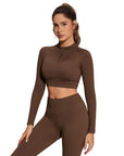 Half-Zip Athletic Top 2 Piece Workout Sets-SUUKSESS-SUUKSESS