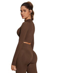 Half-Zip Athletic Top 2 Piece Workout Sets-SUUKSESS-SUUKSESS