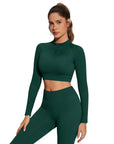 Half-Zip Athletic Top 2 Piece Workout Sets-SUUKSESS-SUUKSESS