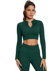 Half-Zip Athletic Top 2 Piece Workout Sets-SUUKSESS-SUUKSESS