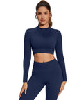 Half-Zip Athletic Top 2 Piece Workout Sets-SUUKSESS-SUUKSESS