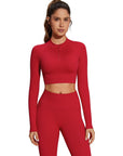 Half-Zip Athletic Top 2 Piece Workout Sets-SUUKSESS-SUUKSESS