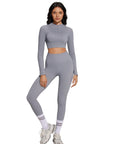 Half-Zip Athletic Top 2 Piece Workout Sets-SUUKSESS-SUUKSESS