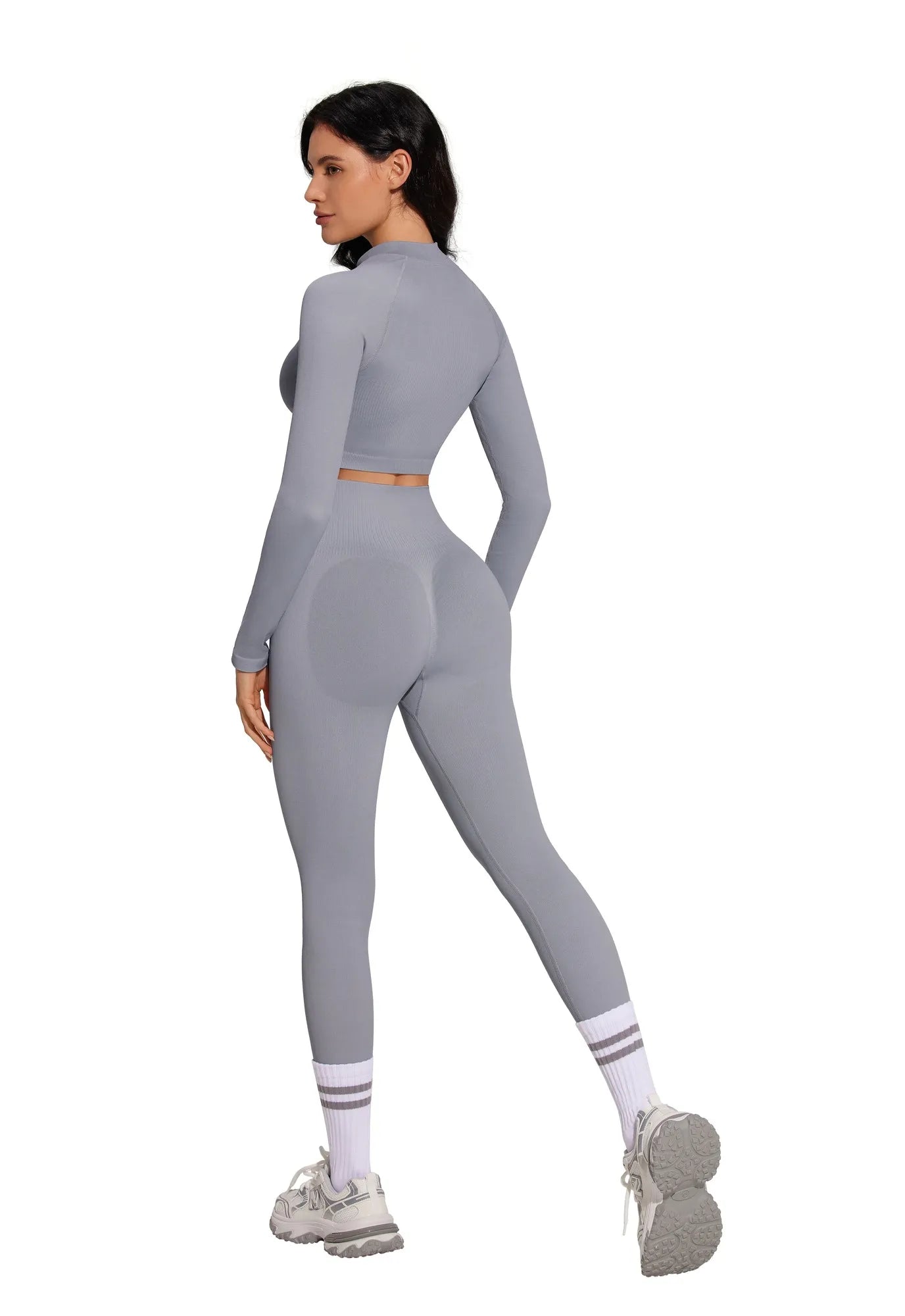 Half-Zip Athletic Top 2 Piece Workout Sets-SUUKSESS-SUUKSESS