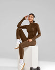 Mock Neck Crop Top Workout Set