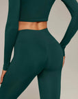 Mock Neck Crop Top Workout Set