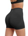 Open Back Short Sleeve Scrunch Seamless Ribbed Workout Sets-Clothing-SUUKSESS-SUUKSESS