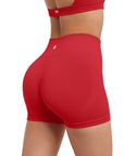 Open Back Short Sleeve Scrunch Seamless Ribbed Workout Sets-Clothing-SUUKSESS-SUUKSESS