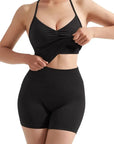 Ribbed Halter Backless Workout Set
