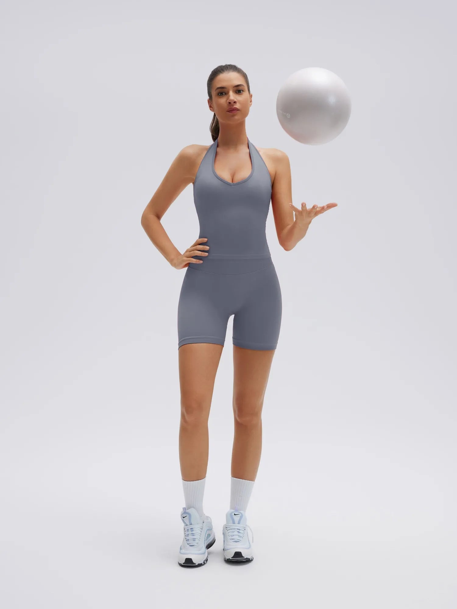 SUUKSESS Womens 2 Piece Workout Sets Padded Halter Tank Top Gym Sets Seamless Tummy Control Biker Shorts for Athletic-SUUKSESS-SUUKSESS