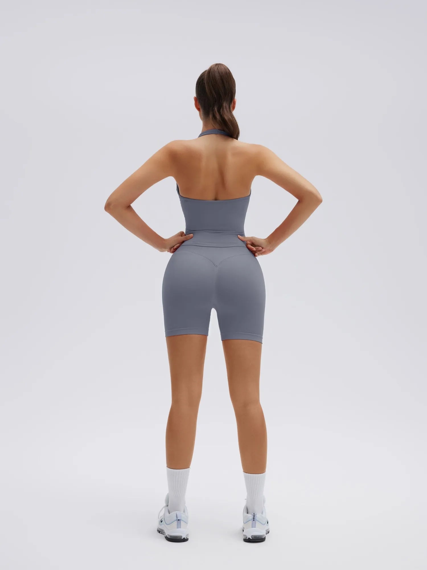 SUUKSESS Womens 2 Piece Workout Sets Padded Halter Tank Top Gym Sets Seamless Tummy Control Biker Shorts for Athletic-SUUKSESS-SUUKSESS