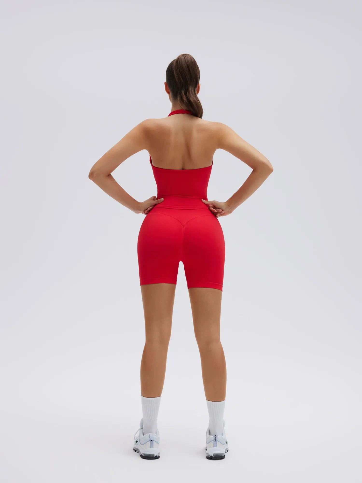 SUUKSESS Womens 2 Piece Workout Sets Padded Halter Tank Top Gym Sets Seamless Tummy Control Biker Shorts for Athletic-SUUKSESS-SUUKSESS