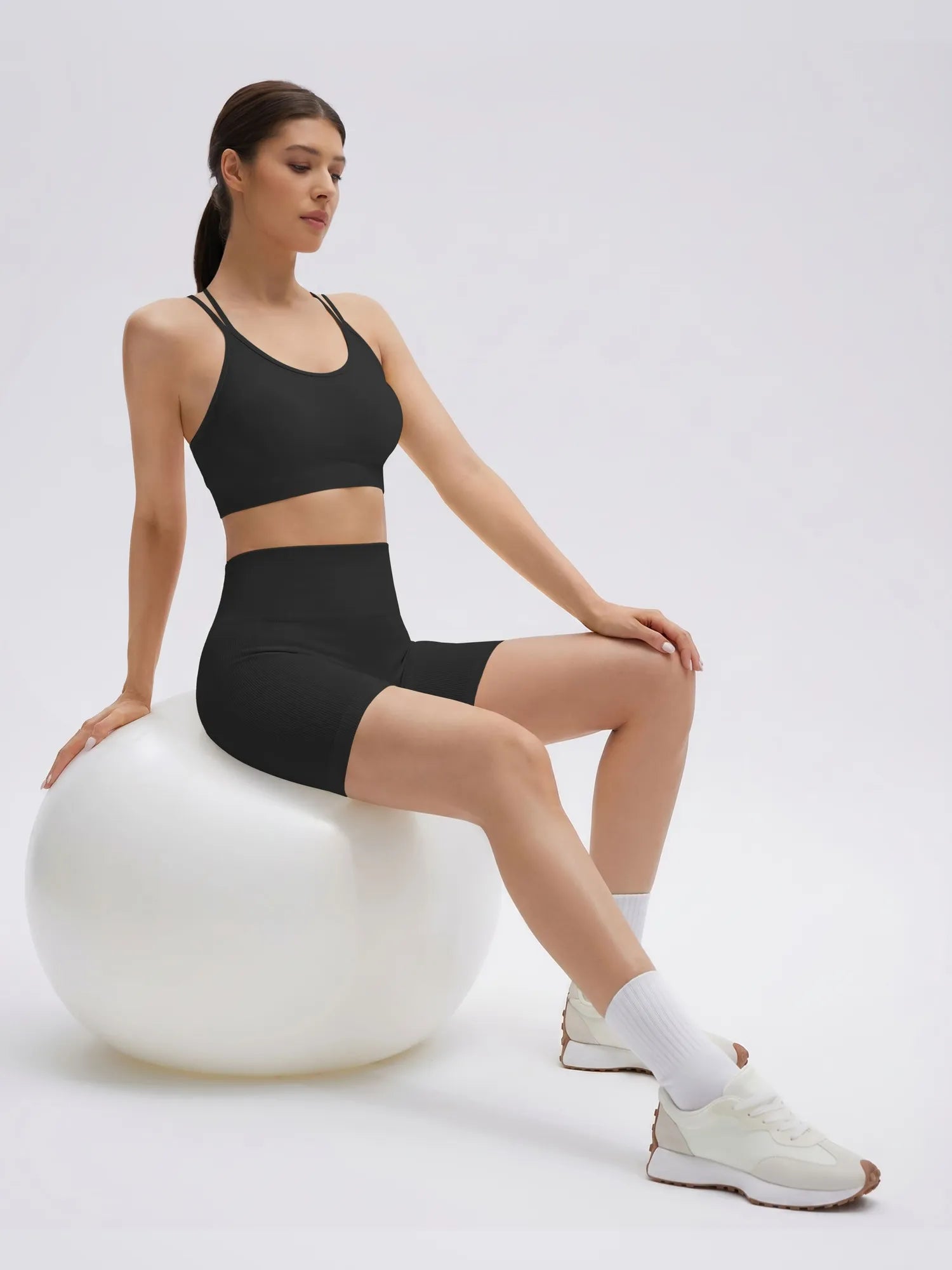 Double Strappy Sports Bra Workout Sets-SUUKSESS-SUUKSESS