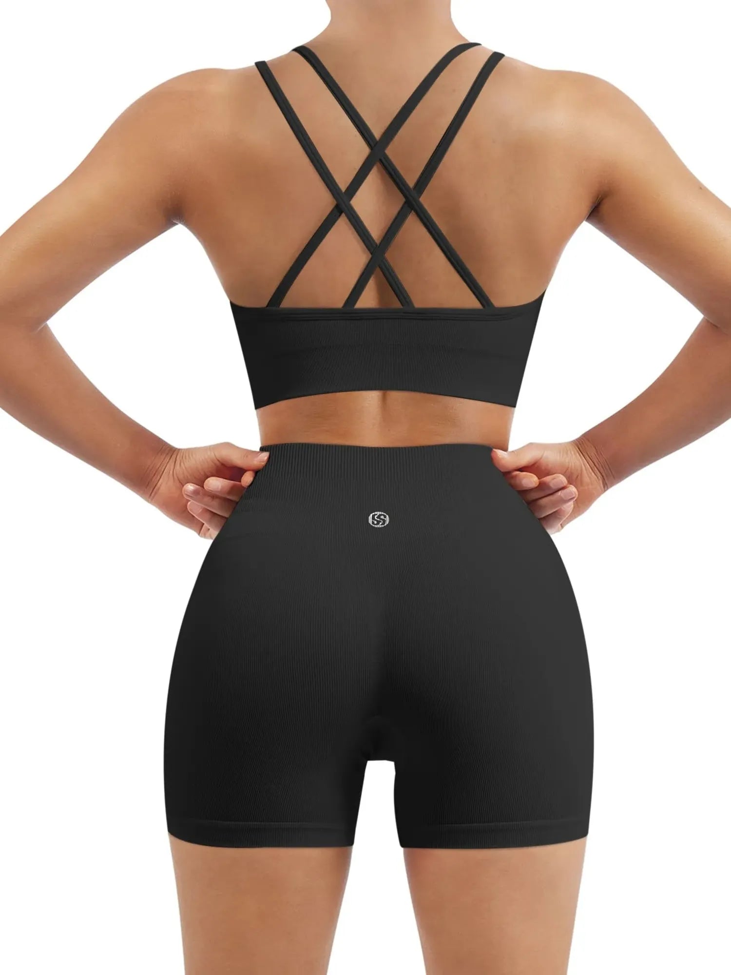 Double Strappy Sports Bra Workout Sets-SUUKSESS-SUUKSESS