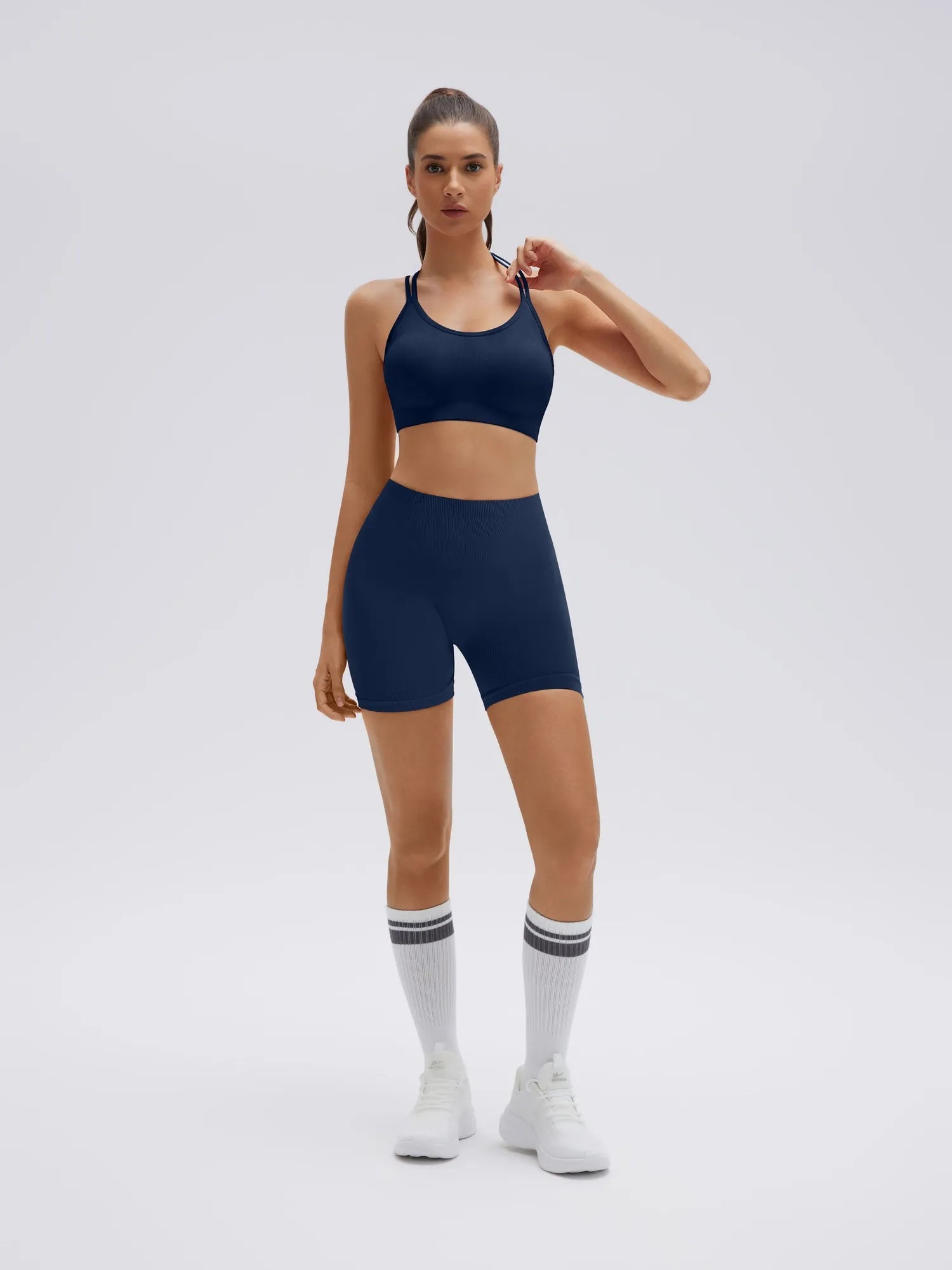 Double Strappy Sports Bra Workout Sets-SUUKSESS-SUUKSESS