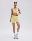 Double Strappy Sports Bra Workout Sets-SUUKSESS-Yellow-XS-SUUKSESS