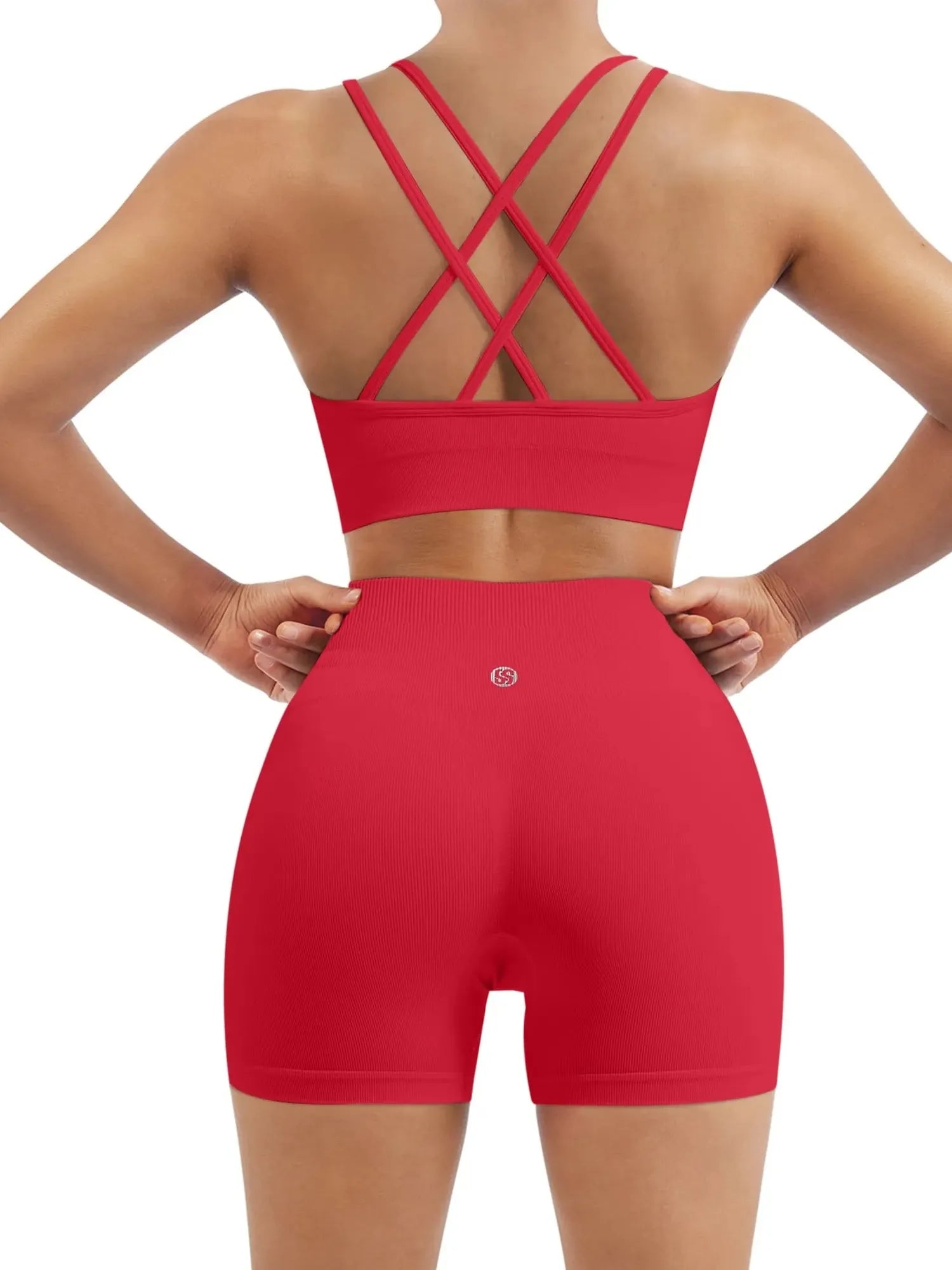 Double Strappy Sports Bra Workout Sets-SUUKSESS-SUUKSESS