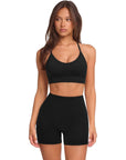 Racerback Sports Bras Workout Set-SUUKSESS-Black-XS-SUUKSESS