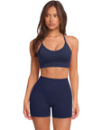 Racerback Sports Bras Workout Set-SUUKSESS-Navy-XS-SUUKSESS