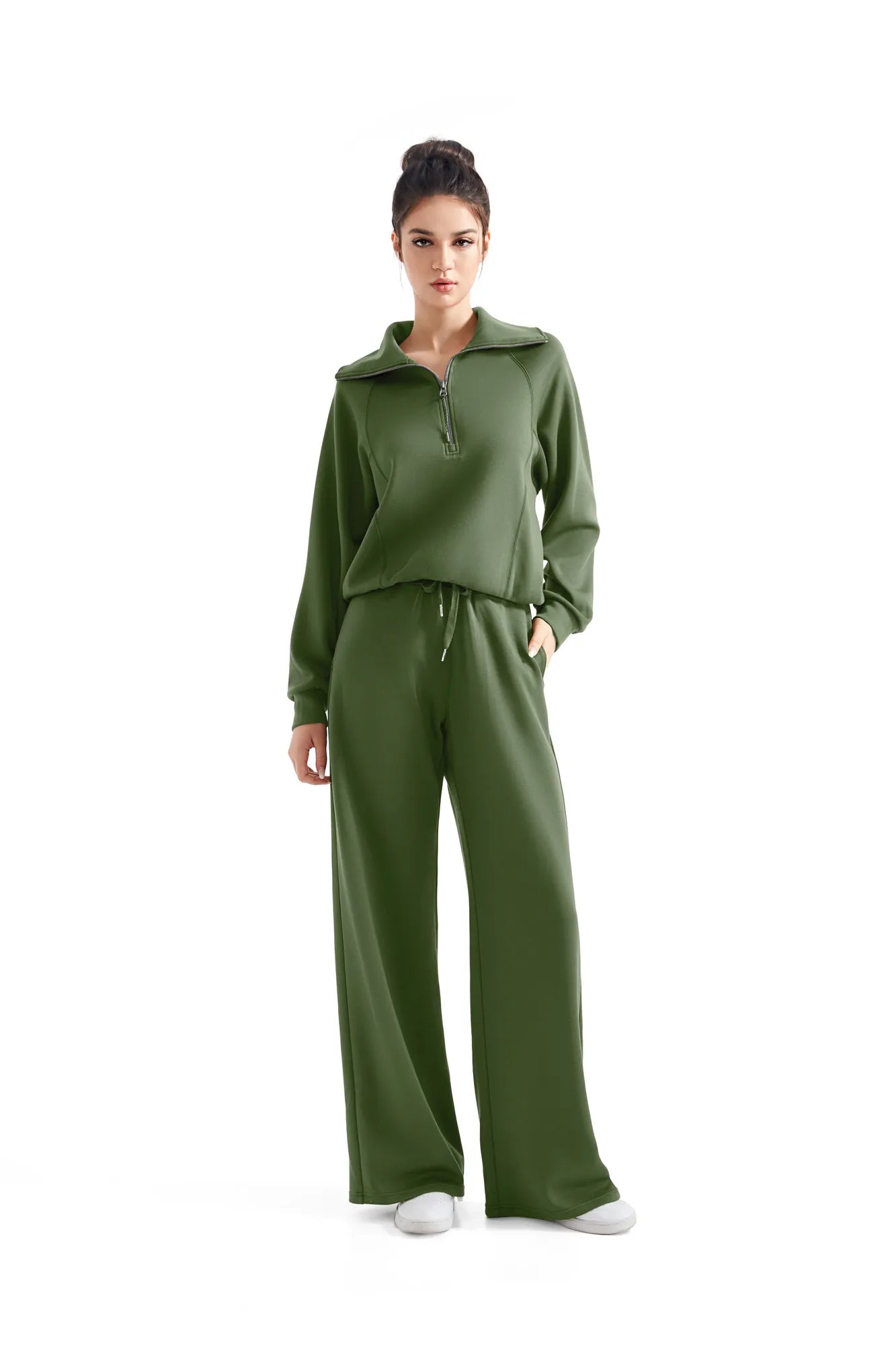 Modal Half Zip Collar Lounge Set