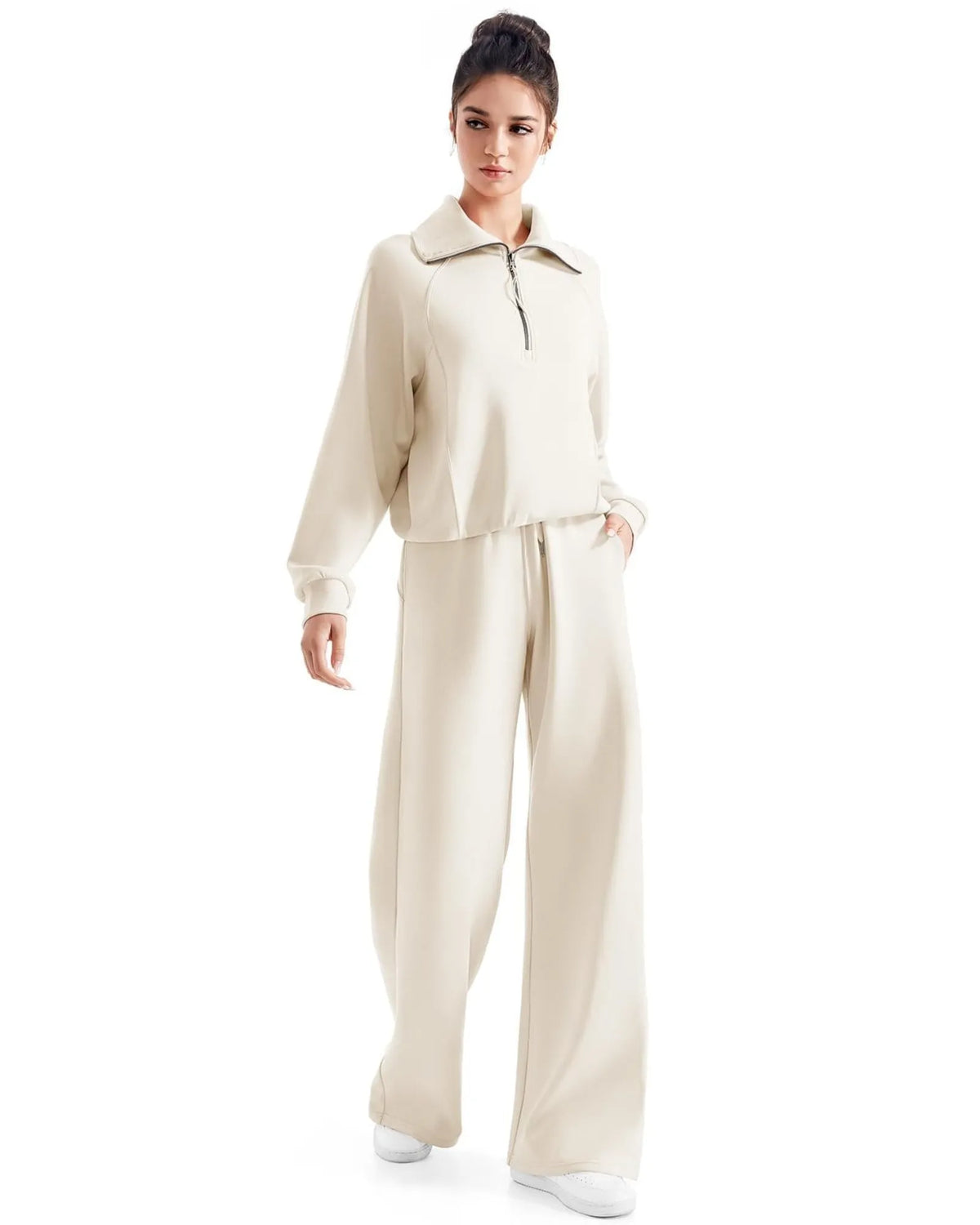 Ensemble de détente en modal avec col demi-zippé