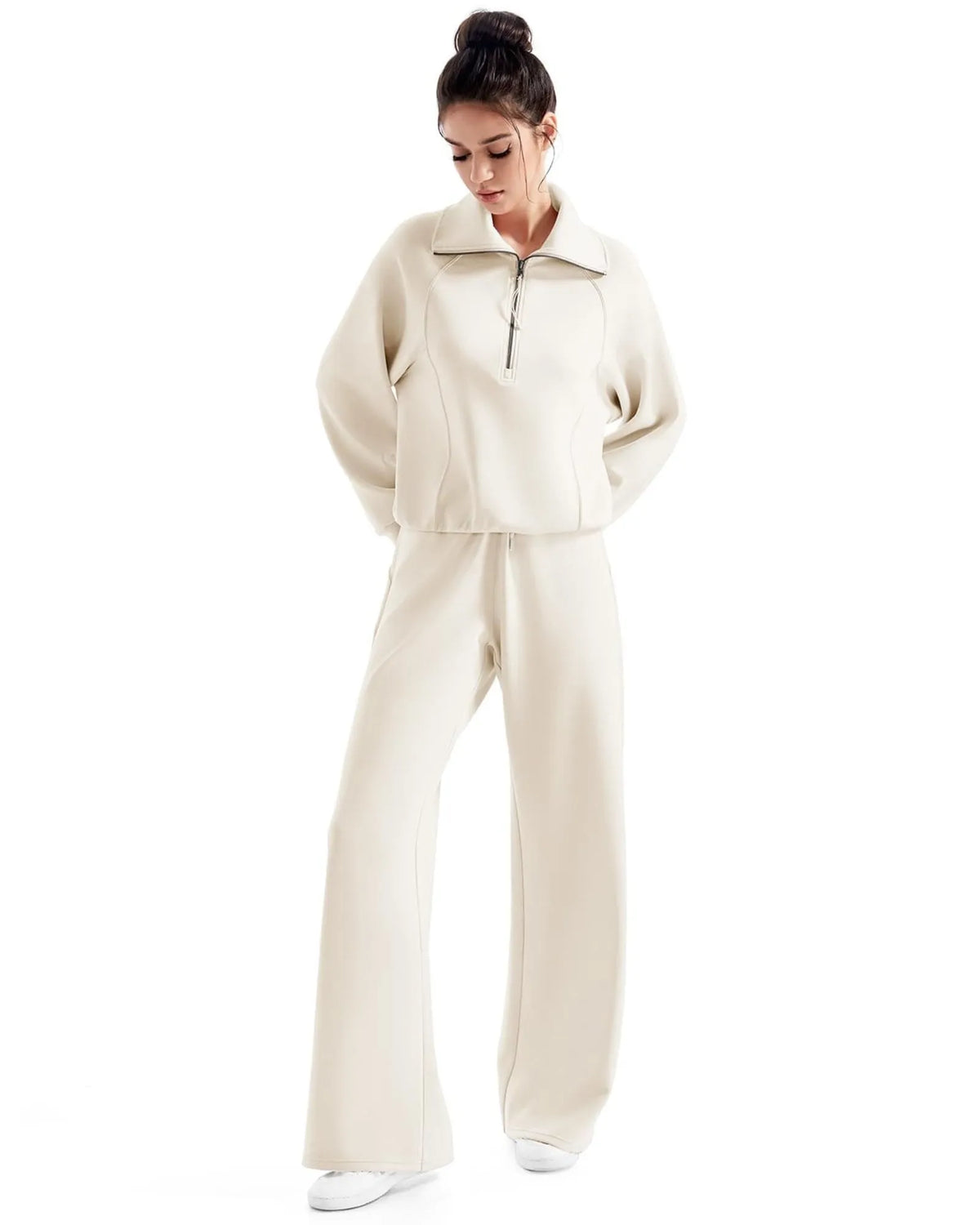 Ensemble de détente en modal avec col demi-zippé