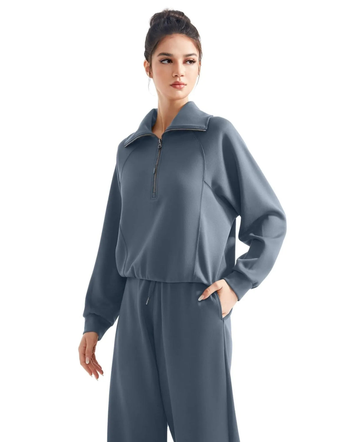 Ensemble de détente en modal avec col demi-zippé