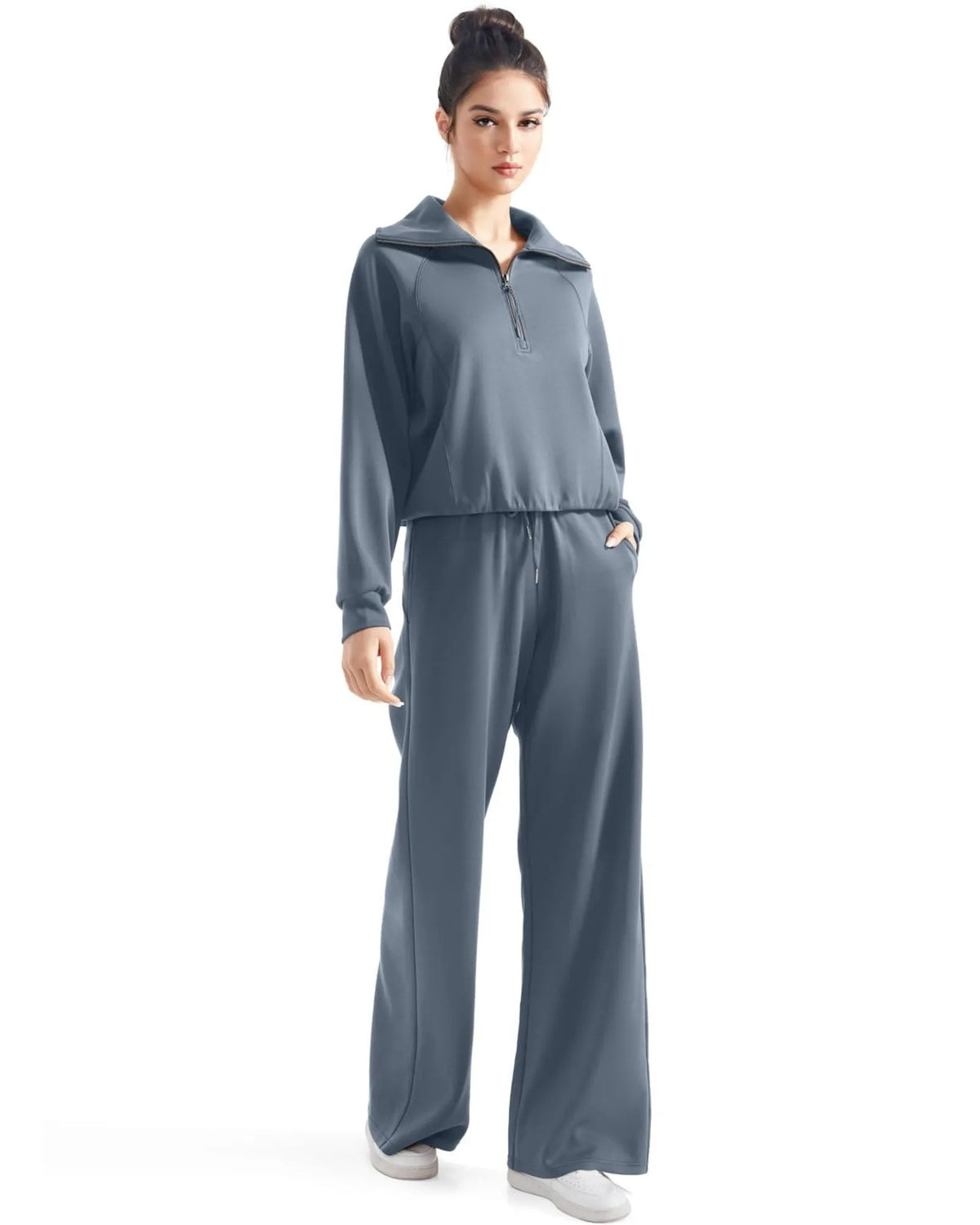 Ensemble de détente en modal avec col demi-zippé