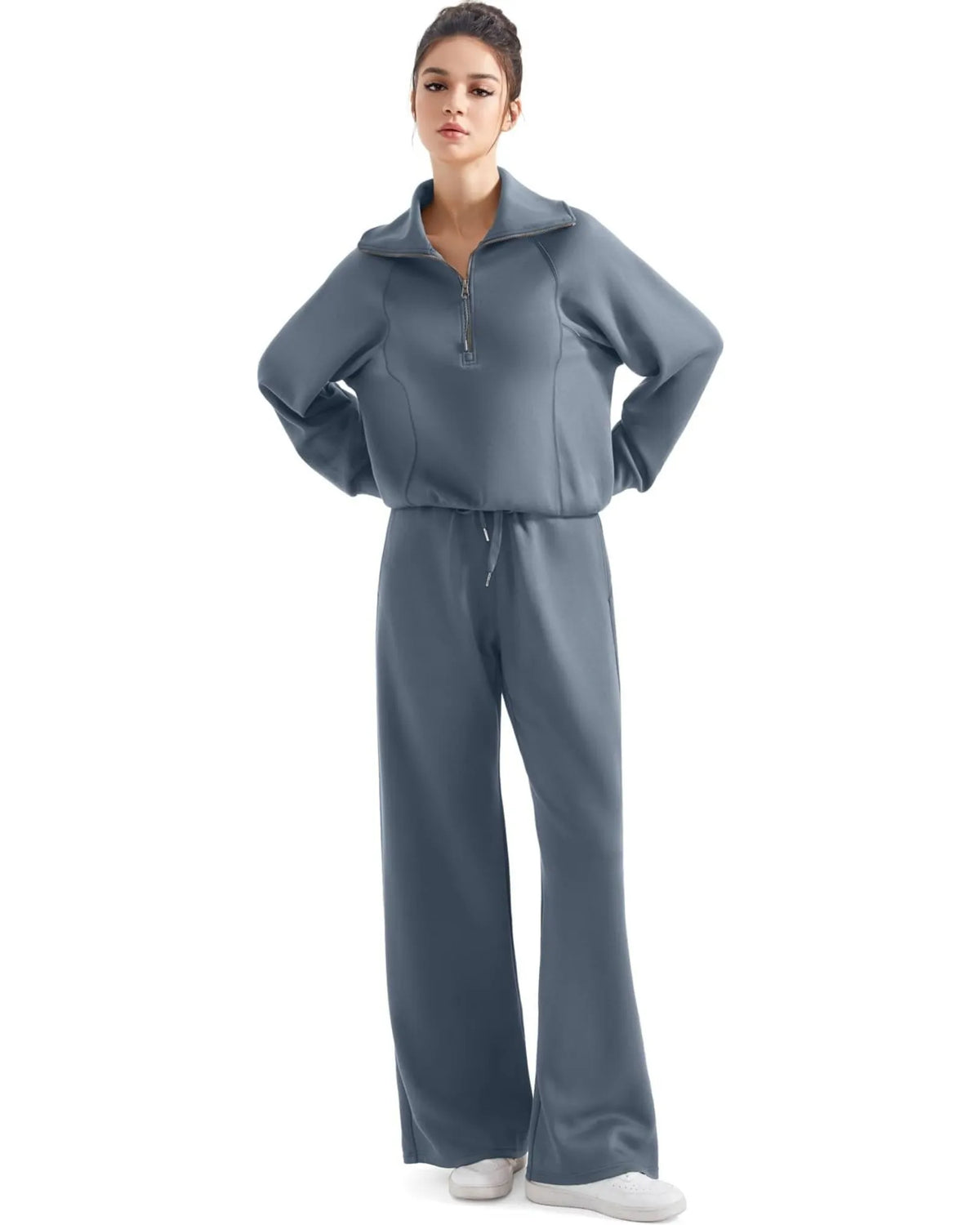 Ensemble de détente en modal avec col demi-zippé