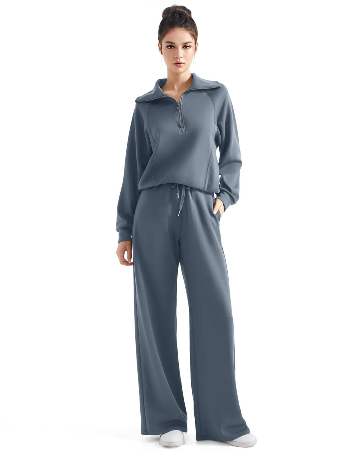 Ensemble de détente en modal avec col demi-zippé