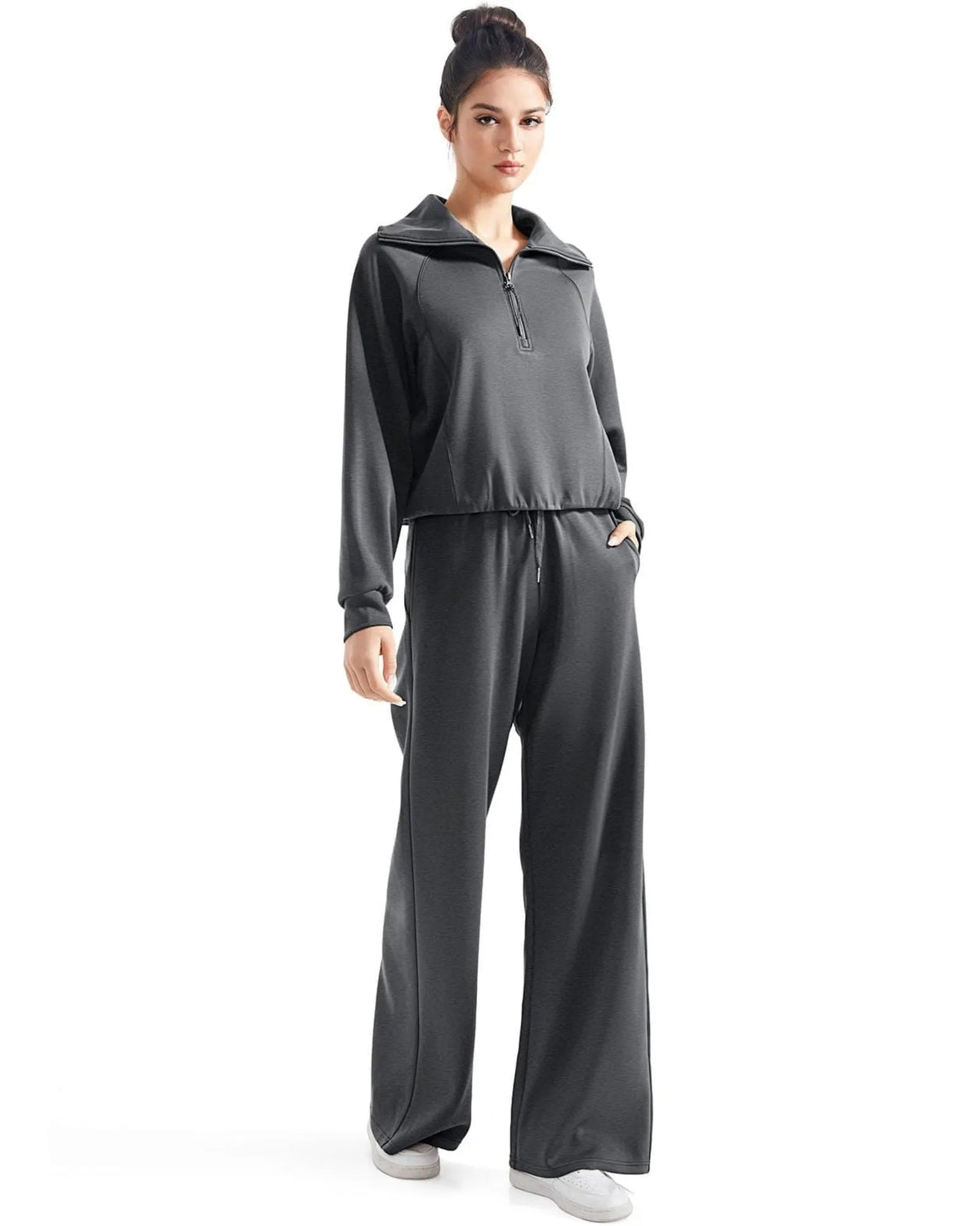 Ensemble de détente en modal avec col demi-zippé