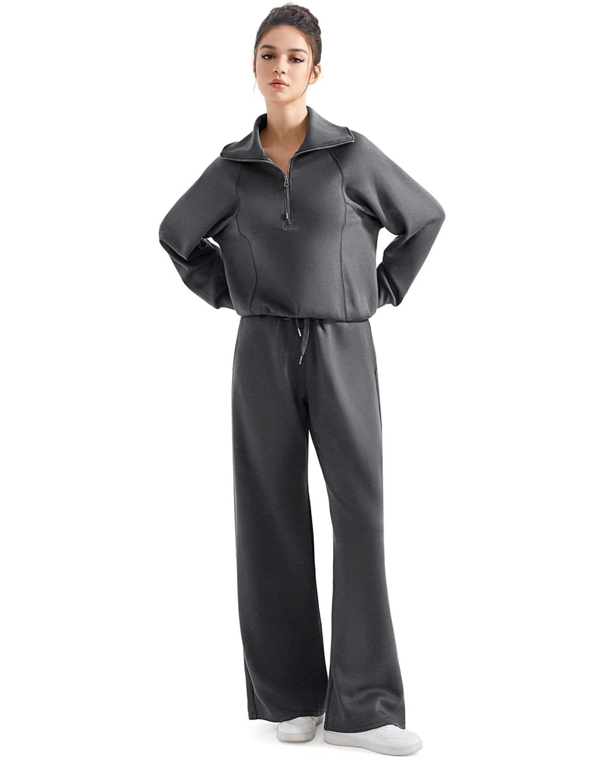 Ensemble de détente en modal avec col demi-zippé