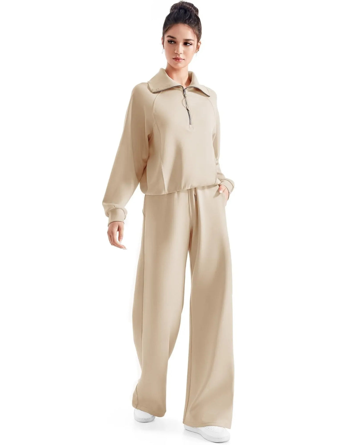 Ensemble de détente en modal avec col demi-zippé