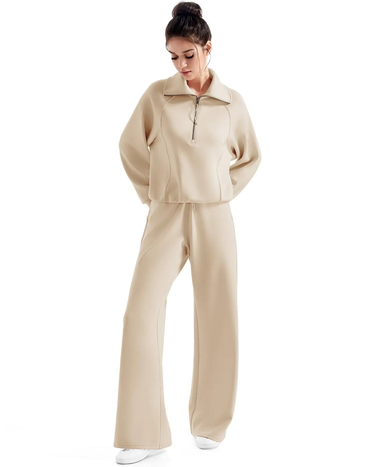 Ensemble de détente en modal avec col demi-zippé