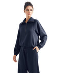 Ensemble de détente en modal avec col demi-zippé