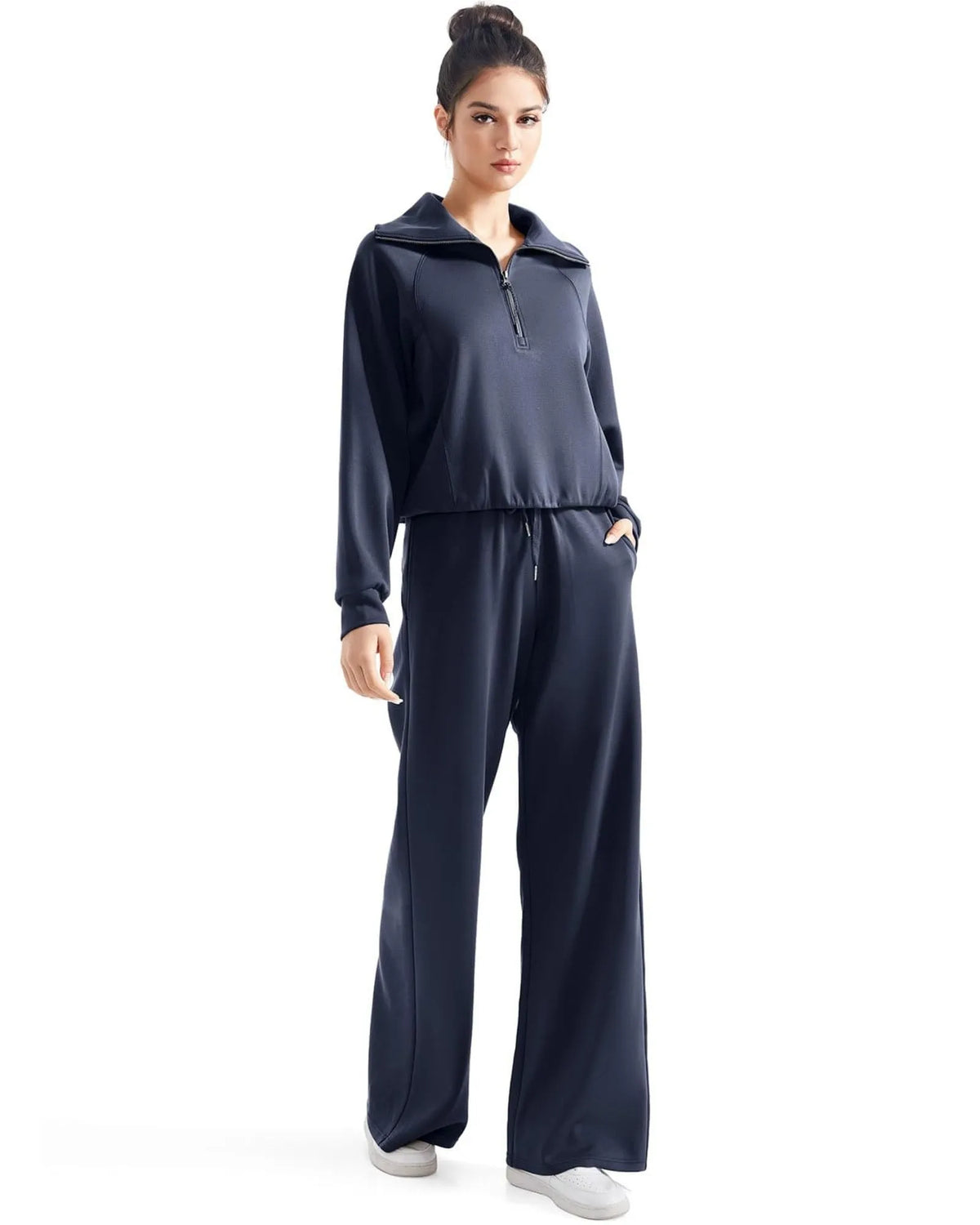 Ensemble de détente en modal avec col demi-zippé