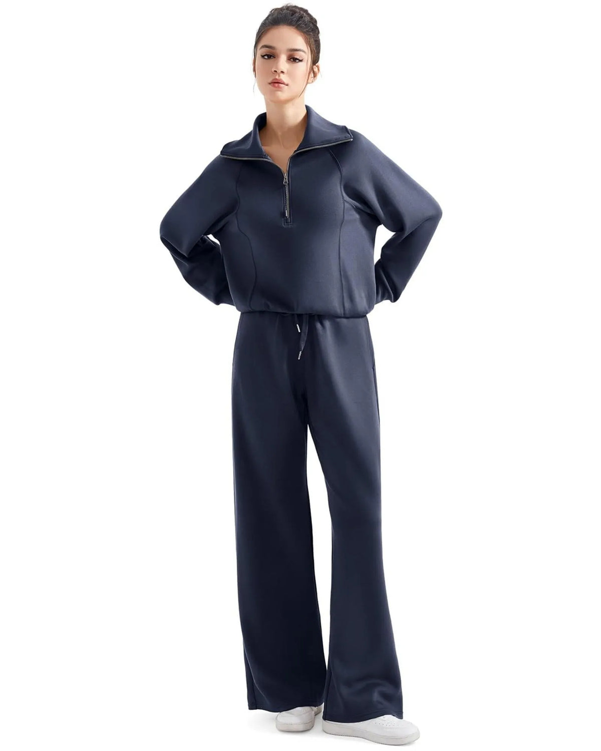 Ensemble de détente en modal avec col demi-zippé