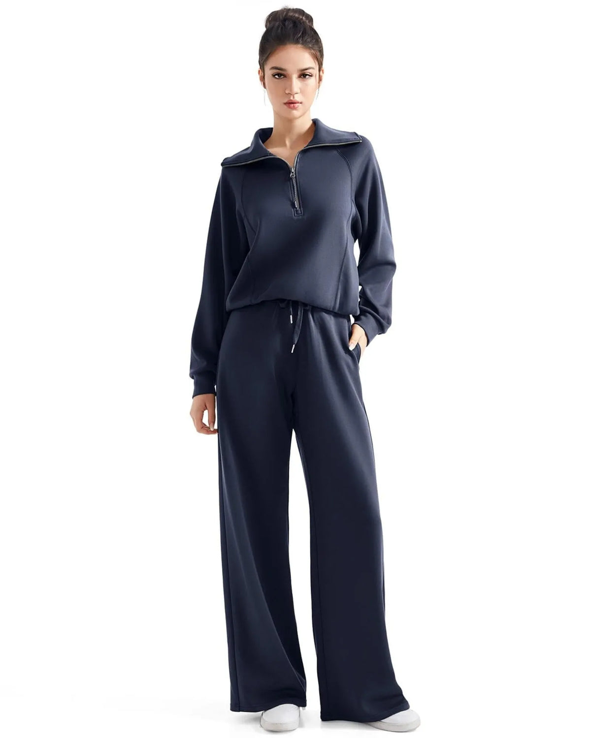 Ensemble de détente en modal avec col demi-zippé