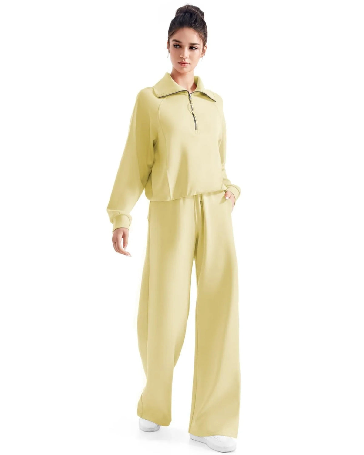 Ensemble de détente en modal avec col demi-zippé
