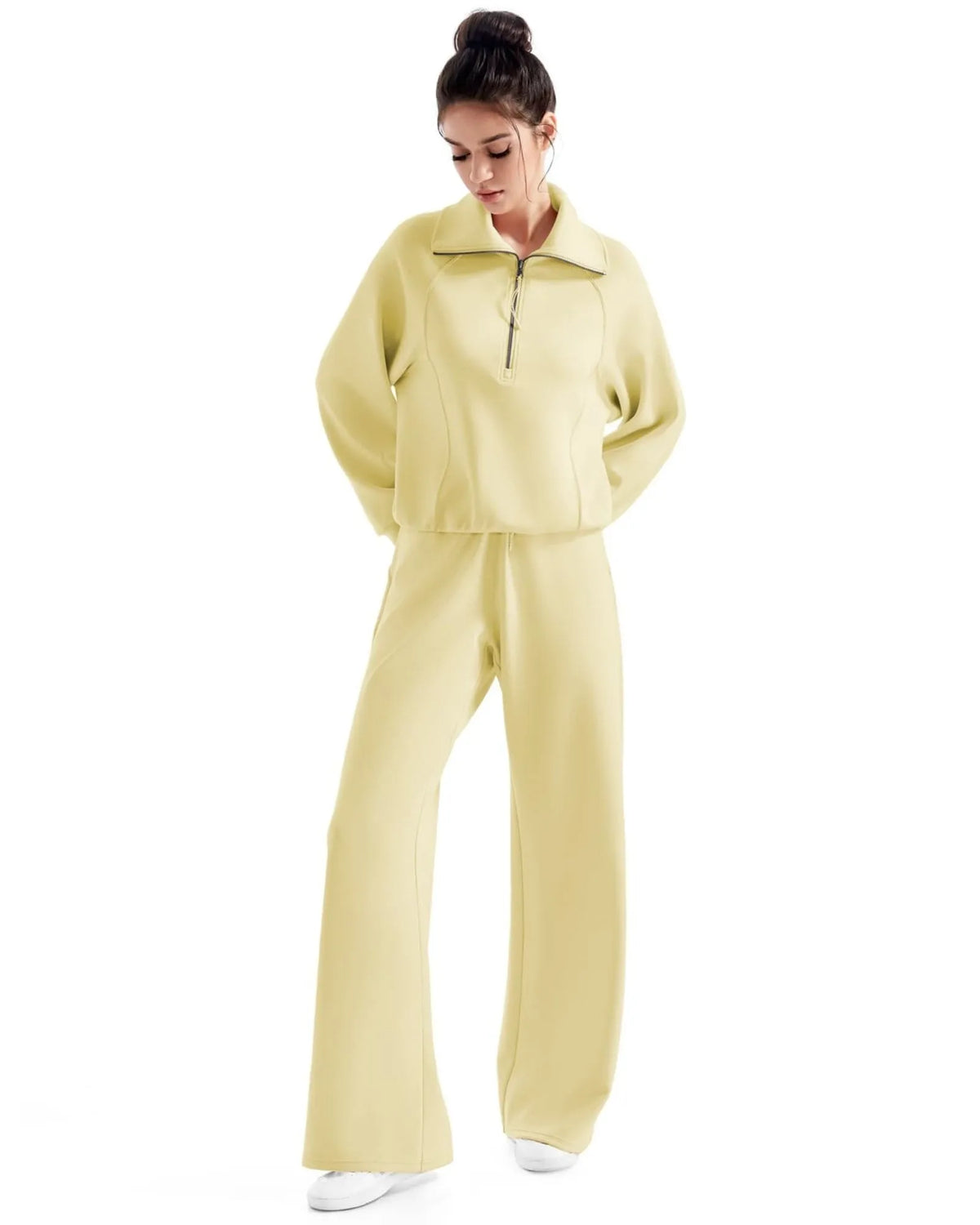 Ensemble de détente en modal avec col demi-zippé