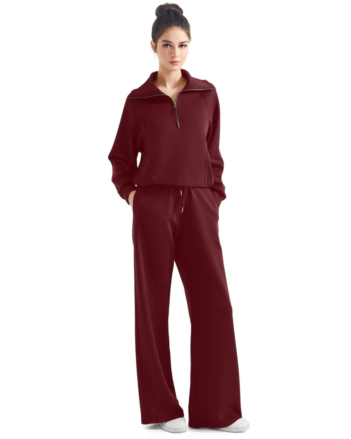 Ensemble de détente en modal avec col demi-zippé