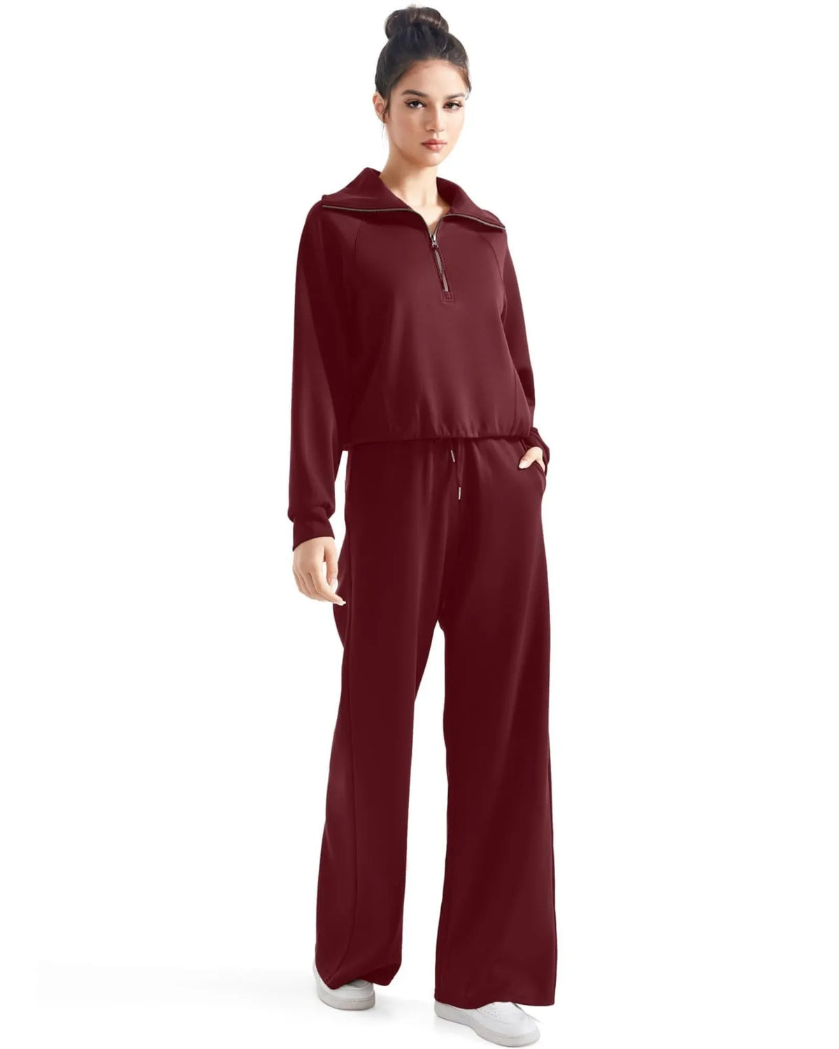 Ensemble de détente en modal avec col demi-zippé