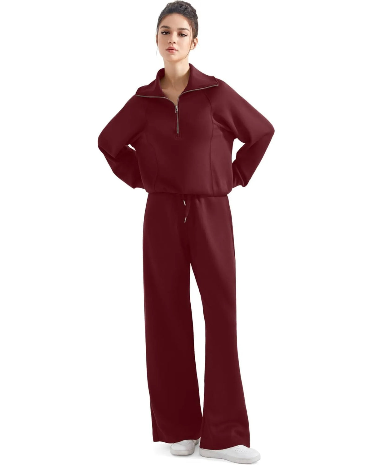 Ensemble de détente en modal avec col demi-zippé