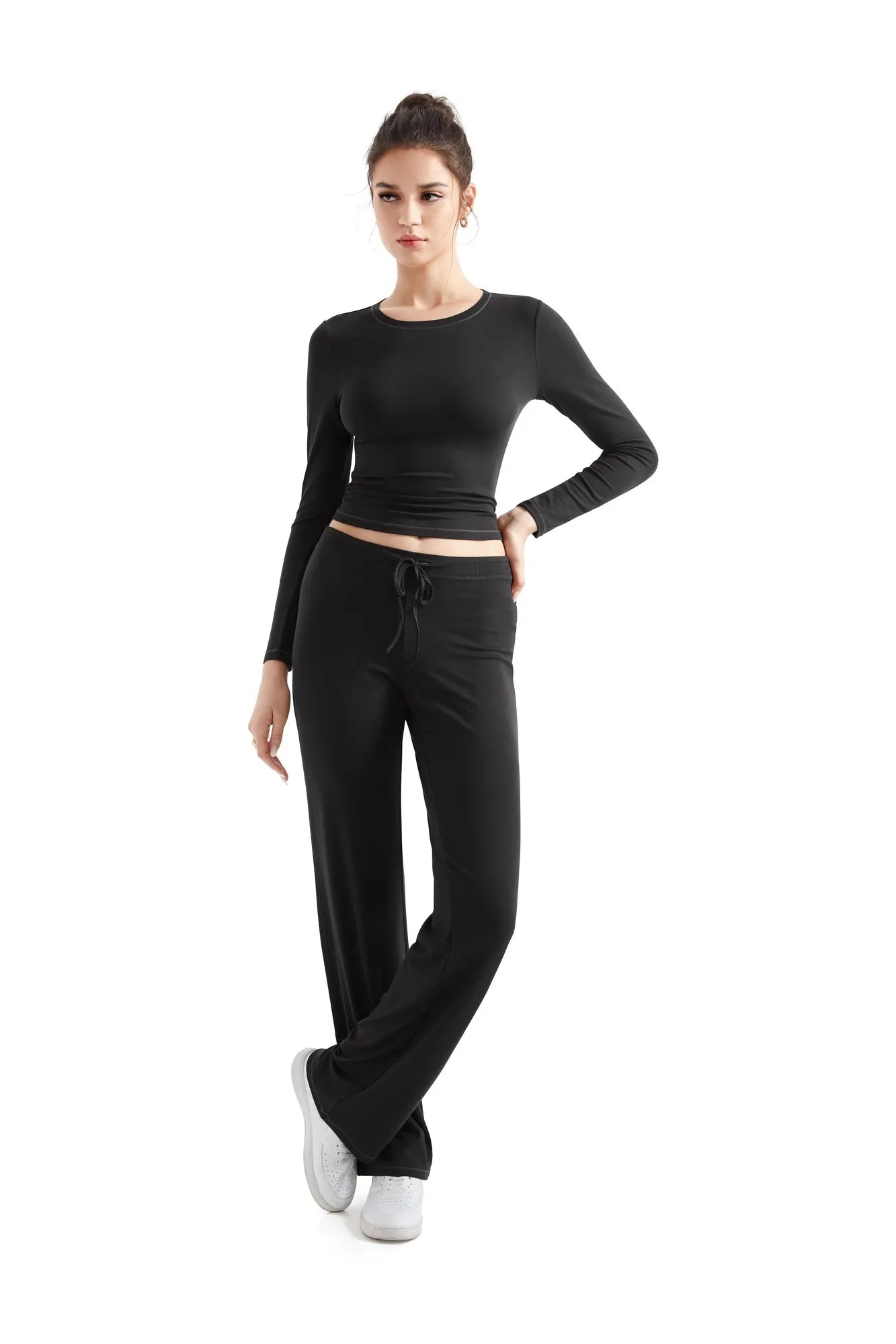 Buttery Soft Lounge Set - Long Sleeve-SUUKSESS-XS-Black-SUUKSESS