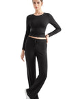 Buttery Soft Lounge Set - Long Sleeve-SUUKSESS-XS-Black-SUUKSESS