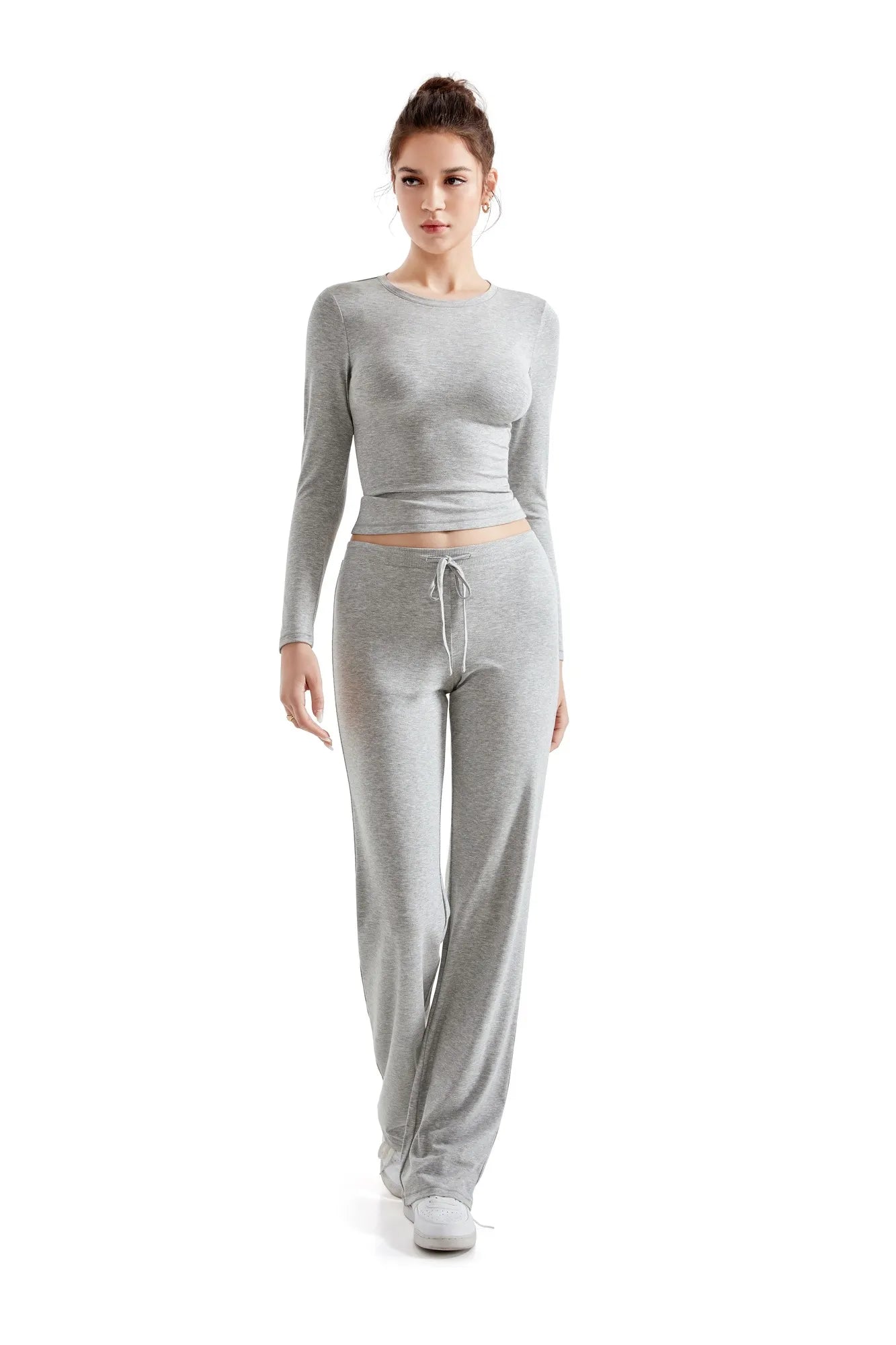 Buttery Soft Lounge Set - Long Sleeve-SUUKSESS-XS-Grey-SUUKSESS